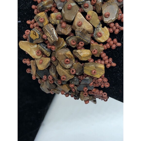 Handmade Tiger’s Eye Chips 2” Wide Bracelet 7” Long Healing Relationship - Picture 5 of 8